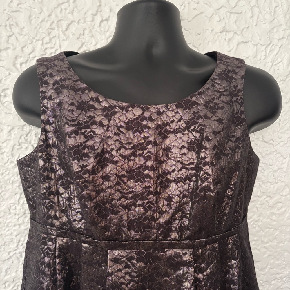 London Times Brocade Empire Waist Dress Size 12 - Picture 3 of 9